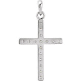 14K White 1 1/4 CTW Natural Diamond Cross Pendant