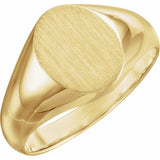 14K Yellow Oval Signet Ring