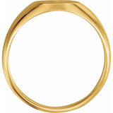 14K Yellow Oval Signet Ring