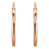 14K Rose Endless Tube 12 mm Hoop Earring