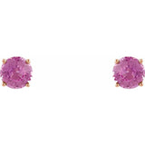 14K Rose 5 mm Natural Pink Sapphire Stud Earrings