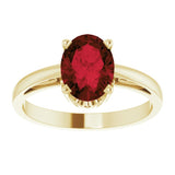 14K Yellow Natural Mozambique Garnet Ring