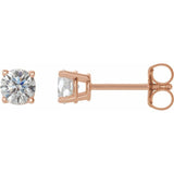 14K Rose 1/2 CTW Natural Diamond Stud Earrings