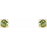 14K Yellow 2.5 mm Natural Peridot Stud Earrings