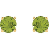 14K Yellow 5 mm Natural Peridot Stud Earrings