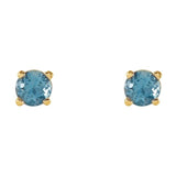 14K Yellow 4 mm Natural Swiss Blue Topaz Earrings