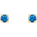 14K Yellow 2.5 mm Natural Swiss Blue Topaz Earrings