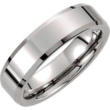 Tungsten 6 mm Beveled-Edge Band Size 10.5