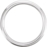 White Tungsten 6 mm Beveled-Edge Inlay Band Size 8.5