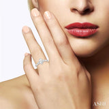 3/4 Ctw Tri-Mount Diamond Engagement Ring With 1/2 Ctw Marquise Cut Center Stone in 14K White Gold