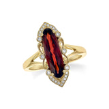 14KT Gold Ladies Garnet Fashion Ring
