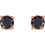 14K Rose 1/8 CTW Natural Black Diamond Stud Earrings