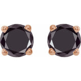 14K Rose 1/2 CTW Natural Black Diamond Stud Earrings