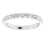 14K White 3/4 CTW Natural Diamond French-Set Anniversary Band