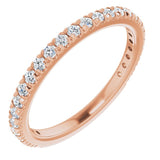 14K Rose Gold 3/8 CTW Natural Diamond French-Set Anniversary Band
