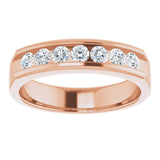 14K Rose 3/4 CTW Natural Diamond Band