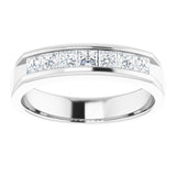 14K White 9/10 CTW Natural Diamond Band