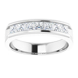 14K White 1 1/8 CTW Natural Diamond Band