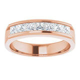 14K Rose 1 1/8 CTW Natural Diamond Band