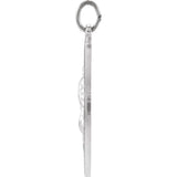 Sterling Silver 26x20 mm Blue Enamel St. Christopher Medal