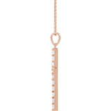 14K Rose 1/8 CTW Natural Diamond Cross 18" Necklace