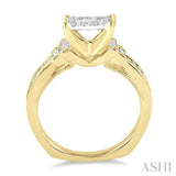 5/8 Ctw Diamond Lovebright Engagement Ring in 14K Yellow and White Gold