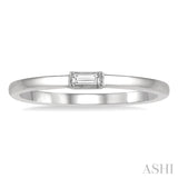 1/20 ctw Baguette Diamond Stackable Petite Fashion Band in 10K White Gold