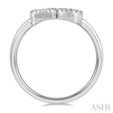 1/6 ctw 'XO' Hugs and Kisses Round Cut Diamond Petite Fashion Ring in 10K White Gold