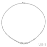 5 Ctw Riviera Round Cut Diamond Necklace in 14K White Gold