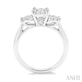 3/4 Ctw Lovebright Round Cut Diamond Ring in 14K White Gold