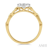 3/8 ctw Lovebright Round Cut Diamond Paper Clip Link Engagement Ring in 14K Yellow and White Gold