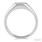 1/8 Ctw Oval Shape Lovebright Diamond Ring in 14K White Gold