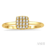 1/8 ctw Cushion Shape Round Cut Diamond Petite Fashion Ring in 10K Yellow Gold