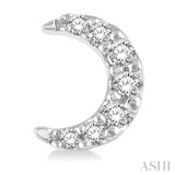 1/10 ctw Crescent Moon Round Cut Diamond Petite Fashion Earring in 10K White Gold