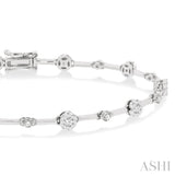 1 Ctw Lovebright Round Cut Diamond Bar Bracelet in 14K White Gold