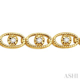 1/4 Ctw Oval Shape Single Cut Diamond Link Bracelet in 10K Yellow Gold