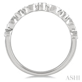 1/10 ctw Marquise and Circular Lattice Round Cut Diamond Wedding Band in 14K White Gold