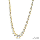 5 Ctw Riviera Round Cut Diamond Necklace in 14K Yellow Gold