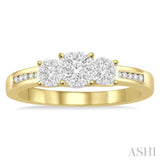 1/3 Ctw Lovebright Round Cut Diamond Ring in 14K Yellow and White Gold