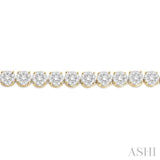 5 Ctw Round Cut Diamond Lovebright Tennis Bracelet in 14K Yellow and White Gold