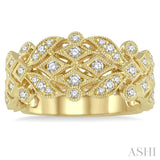 1/2 ctw Lattice Round Cut Diamond Fashion Band in 14K Yellow Gold