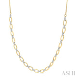 1 Ctw Round Cut Diamond Open Link Necklace in 14K Yellow Gold