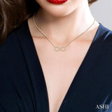 3/4 ctw Round Cut Diamond Infinity Necklace in 14K Yellow Gold