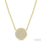 1/6 Ctw Disc Round Cut Diamond Pendant in 10K Yellow Gold