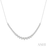 2.00 ctw Graduated Diamond Smile Necklace in 14K White Gold