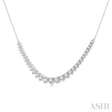 2.00 ctw Graduated Diamond Smile Necklace in 14K White Gold