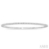 1 Ctw Round Cut Flexible Diamond Bangle in 14K White Gold