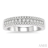 1/2 Ctw Channel Round Cut Diamond Wedding Band in 14K White Gold