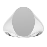 10K White Oval Signet Ring