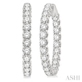 7.00 ctw Inside-Out Round Cut Diamond Hoop Earrings in 14K White Gold